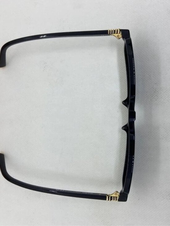 New Miu Miu Black Acetate Rectangle Sunglasses with Gold Logo main image 6